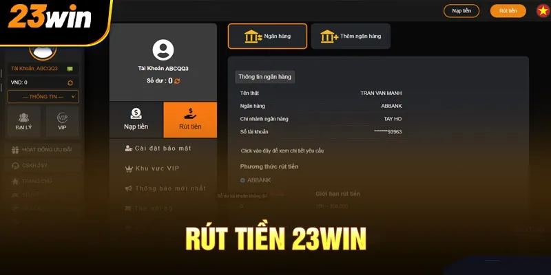 Bí quyết rút tiền 23win không lỗi